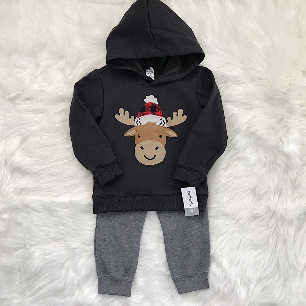 Boy’s 2 Piece Christmas Set Hoodie & Pants 3T - Picture 2 of 11